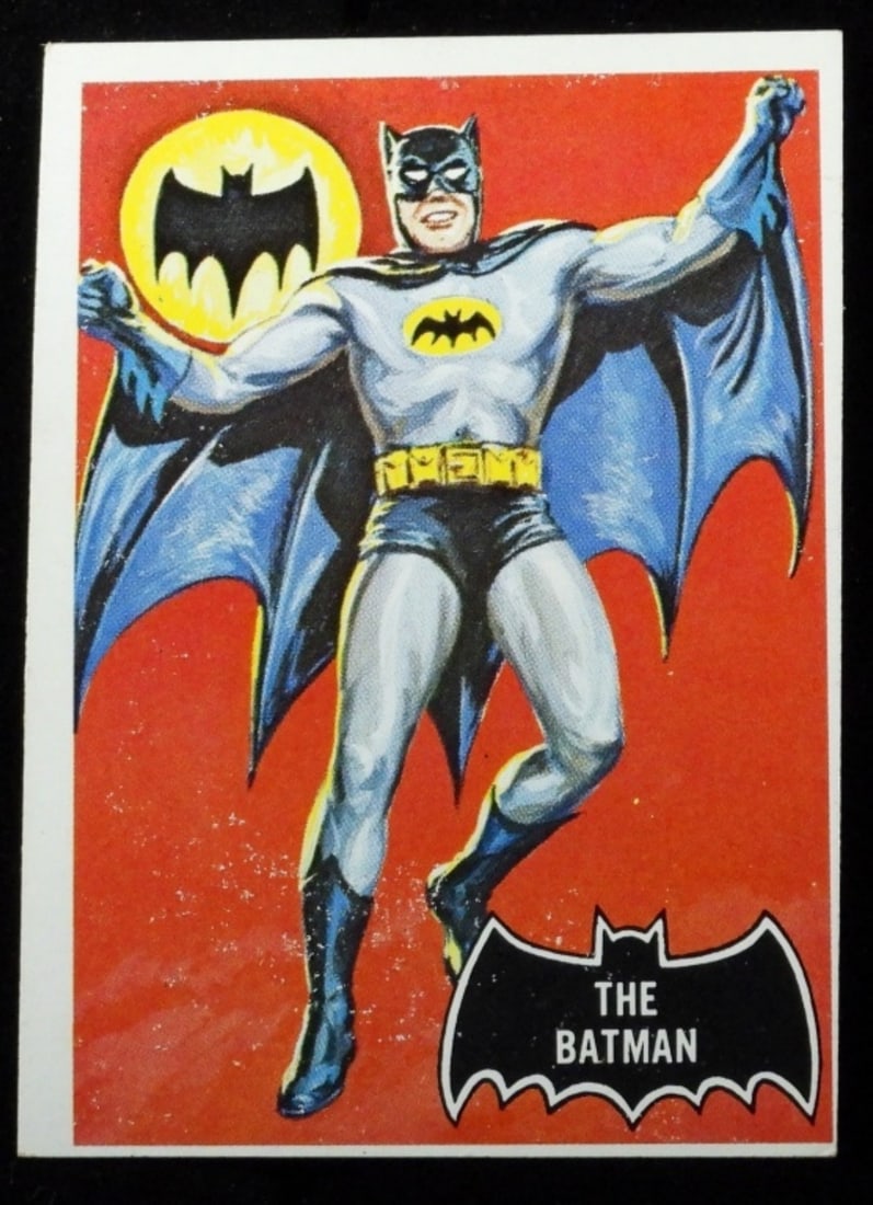 1966 TOPPS Batman Black Bat #1 (G/VG): The card is off-center, with surface wear on front of the card. (See photos)