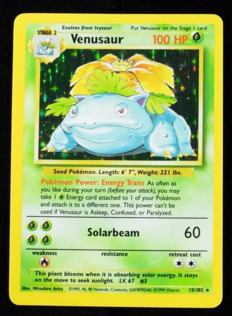 Venusaur LV. 67 #3 1999 Holo 15/102: 100 HP Stage 2
