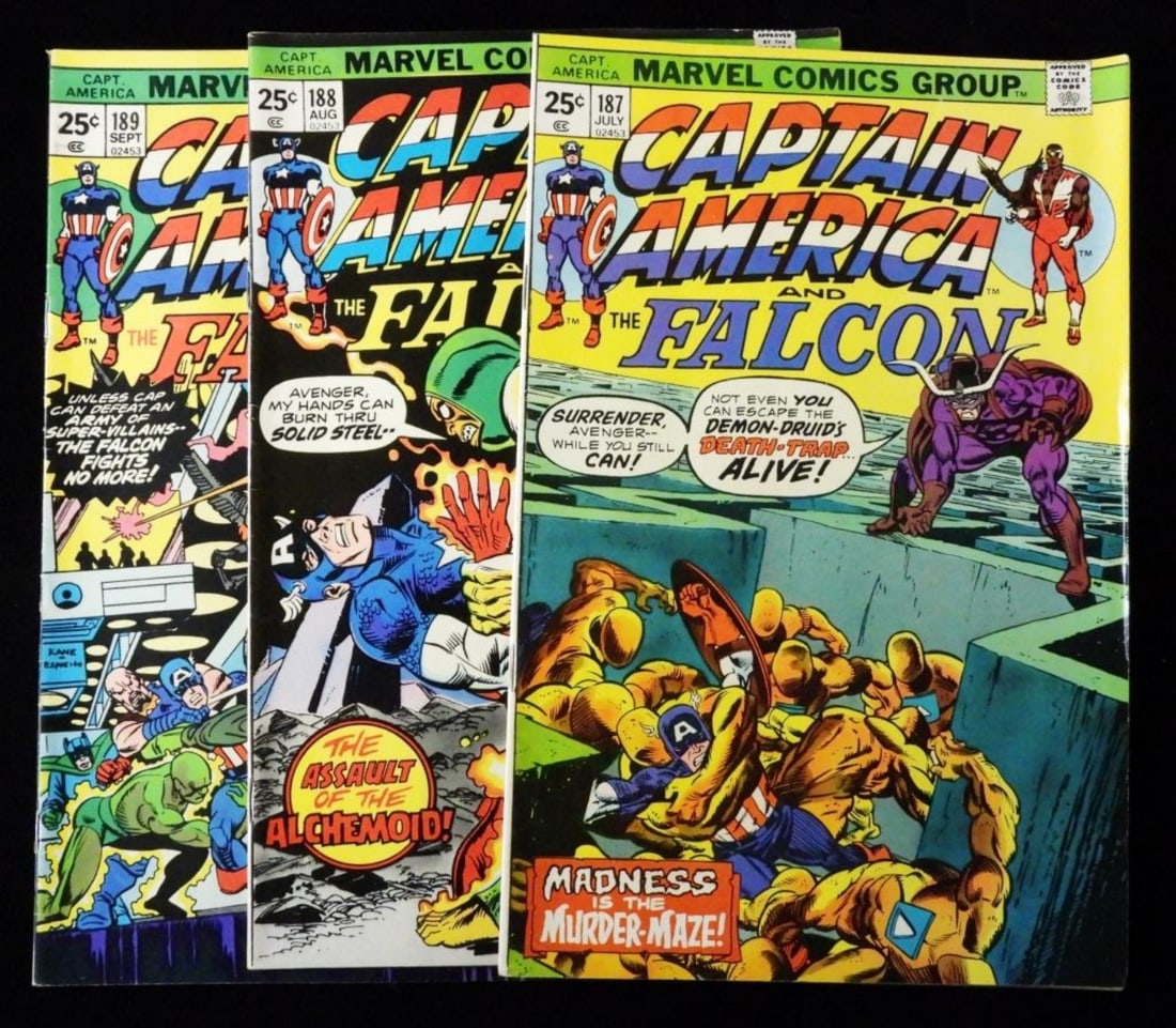 Marvel Captain America and Falcon #187-189 VG: In VG condition with little wear #187,1888,189