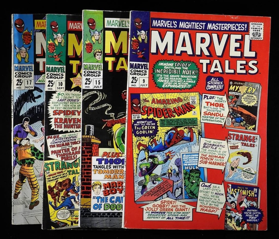 (4) Marvel Tales Silver Age Comics VG: Numbers: 9, 10, 15, & 17