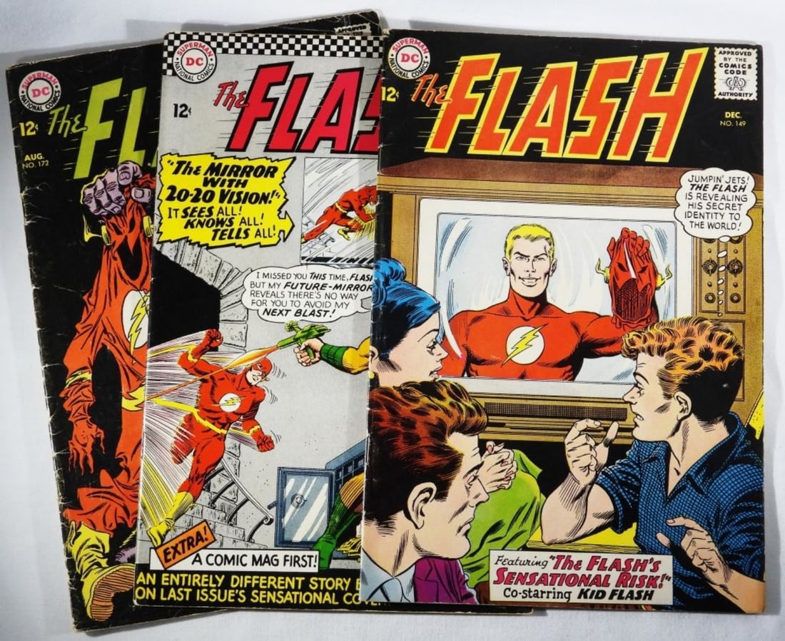 (3) DC The Flash Silver Age G-VG: Numbers: 149, 161, & 172 (some bends on the cover.)