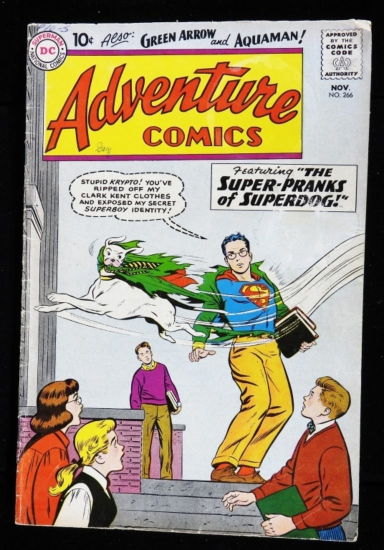 DC Silver Age Adventure Comics G-VG: (There is small writing on the cover. There is also a watermark.) Number: 266