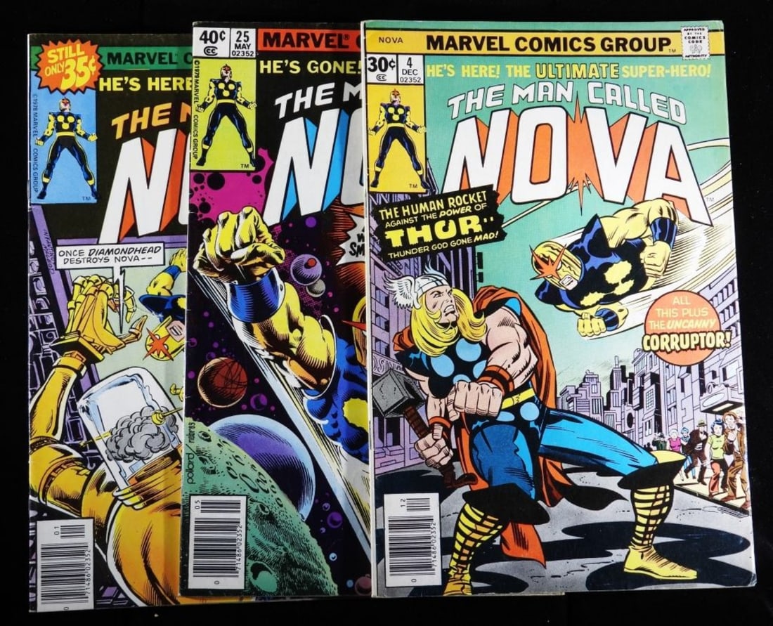 The Man Called Nova Marvel #4,23,25 G/VG: 1974-1976, issues 4,23,25. All in various condition