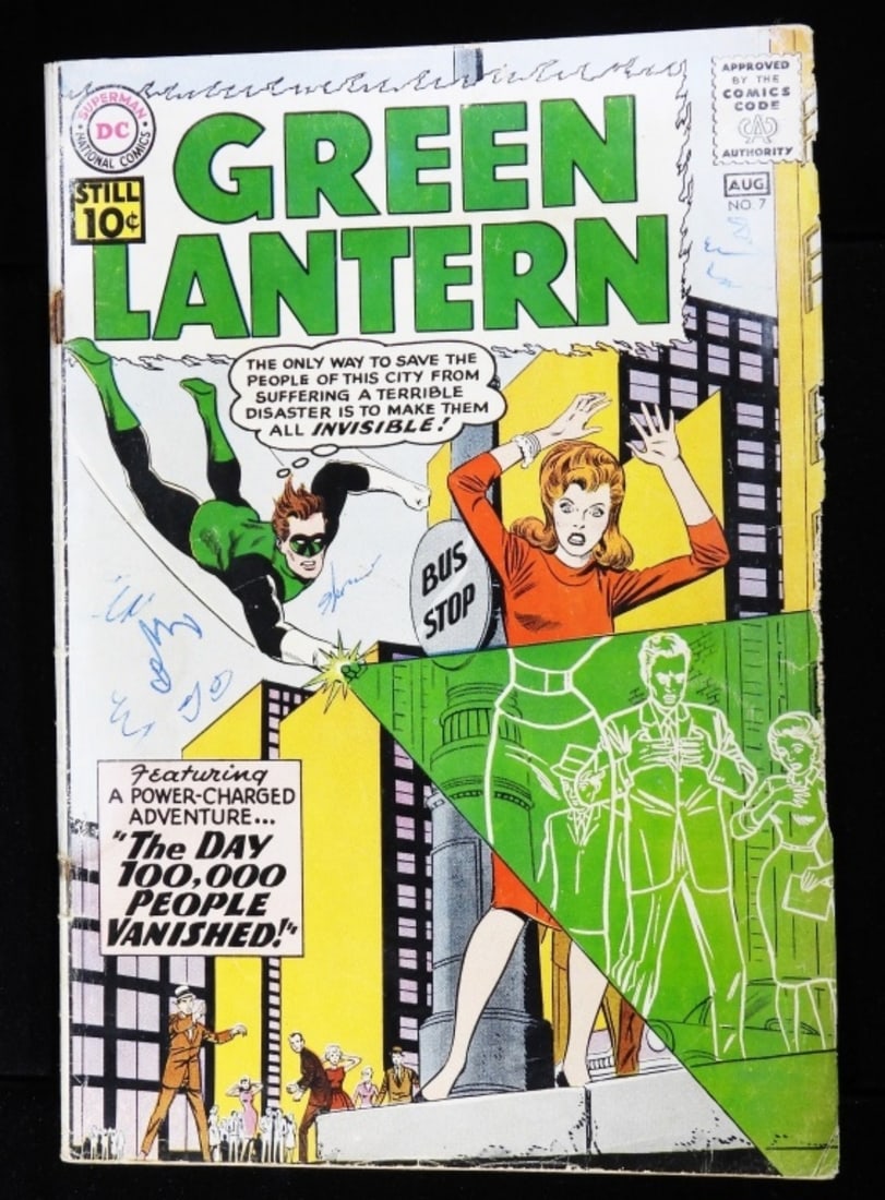 Green Lantern #7: Â Origin & 1st App. of Sinestro 1961 DC Comics writing on the cover