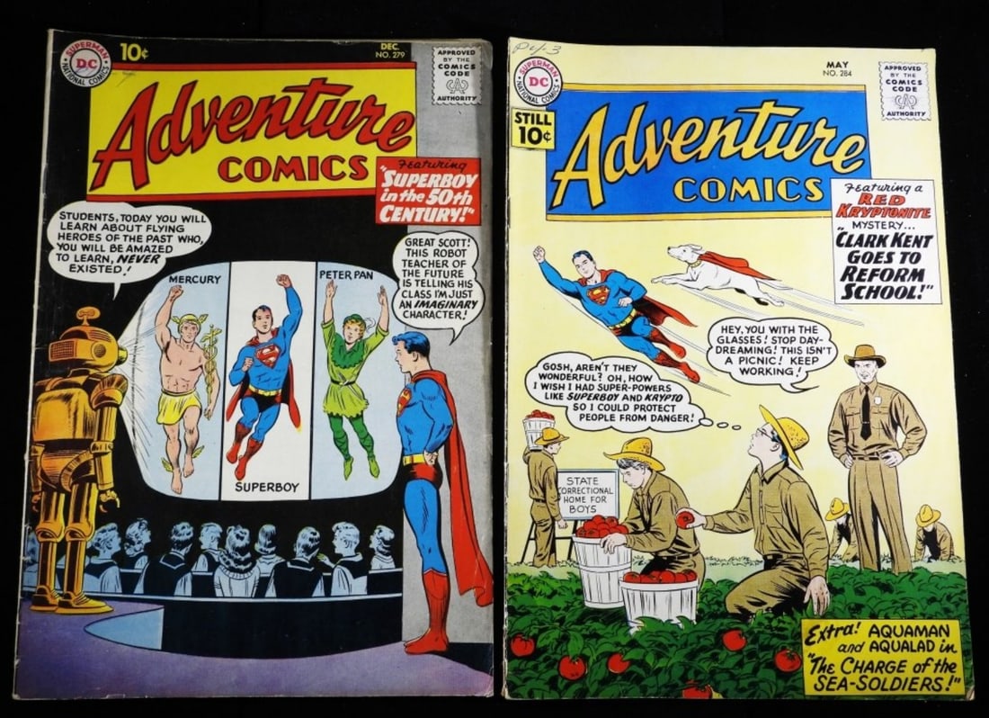 (2) Adventure Comics Silver Age G-VG: (There is some writing on the front cover.) Numbers: 279, & 284