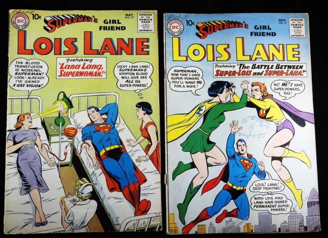 (2) DC Superman's Girl Friend Lois Lane F-G: (There is writing on both covers.) Numbers: 17 & 21