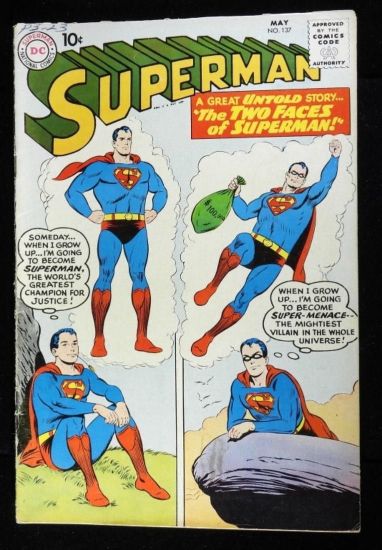 Superman #137 1960 G-VG: (There is writing on the top of the cover)