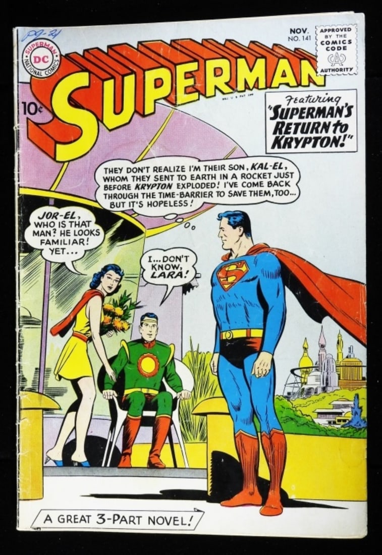 1960 Superman #141 G-VG: (There is writing on the top of the cover)