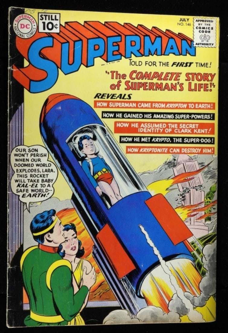 DC Superman #146 Silver Age VG: (There is some writing on the top of the cover)