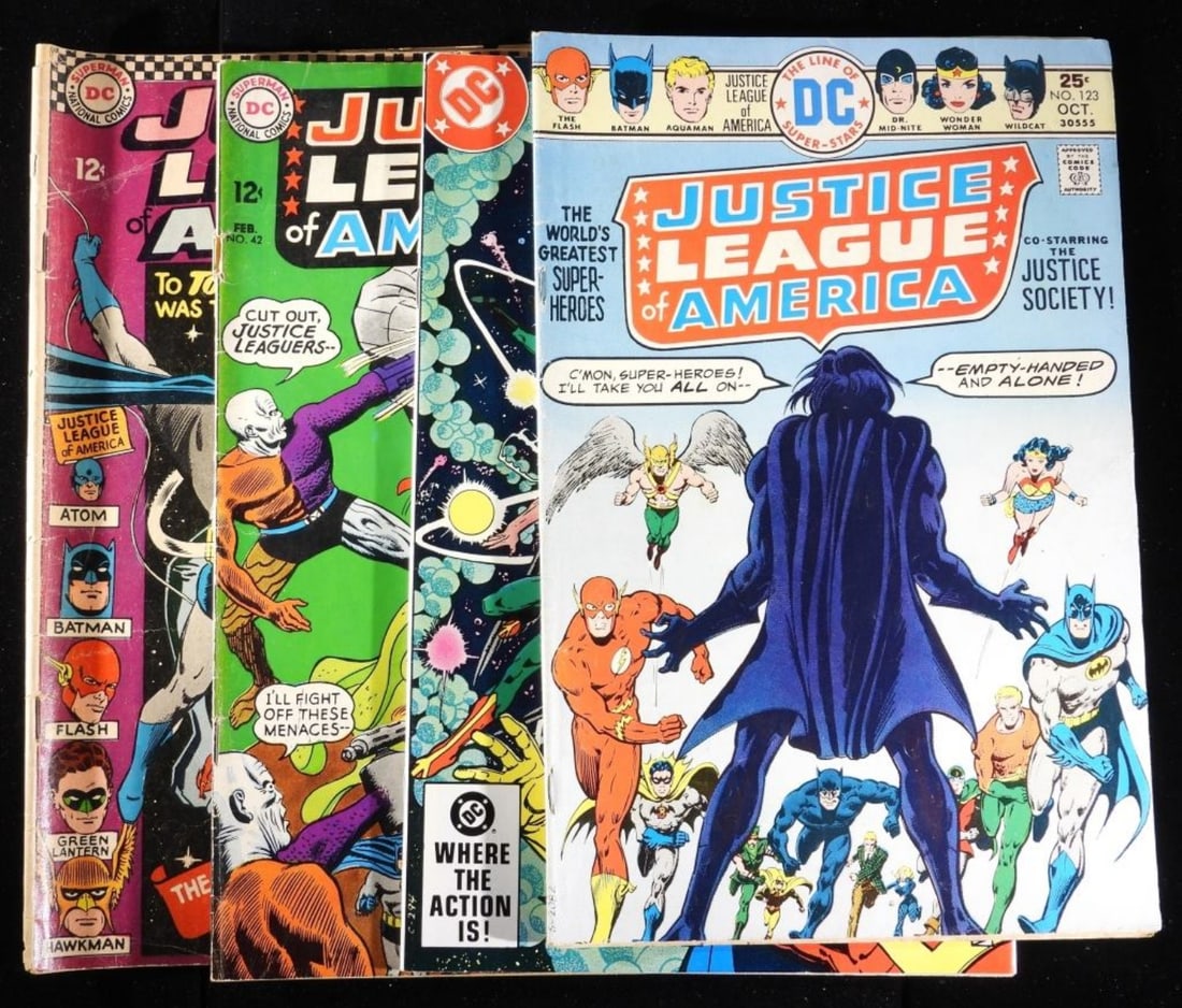 (4) Justice League Of America F-VG: Numbers: 42, 47, 123, & 213