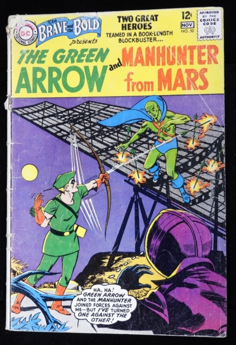 Dc The Brave And The Bold #50 Fair: The Green Arrow & Manhunter From Mars (some damage on the top of the cover)