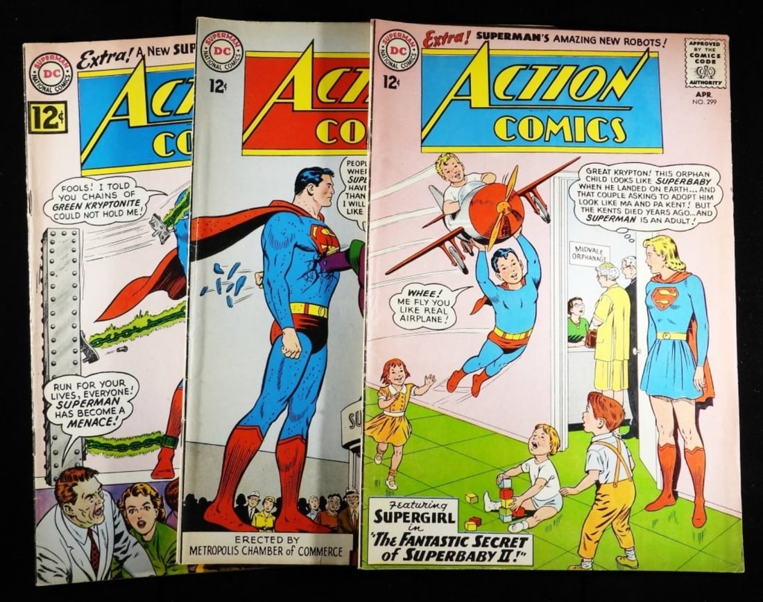 (3) DC Action Comics G-VG: Numbers: 295, 298, & 299
