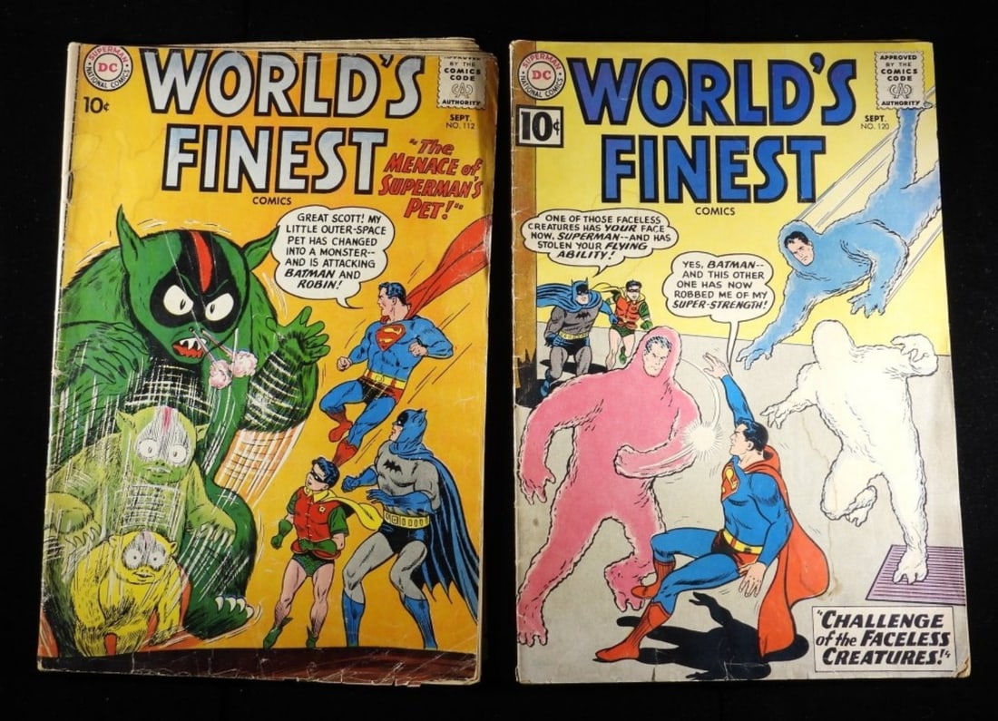 (2) Worlds Finest Comics G-VG: Numbers: 112 & 120 (there is some discoloration on the covers.)