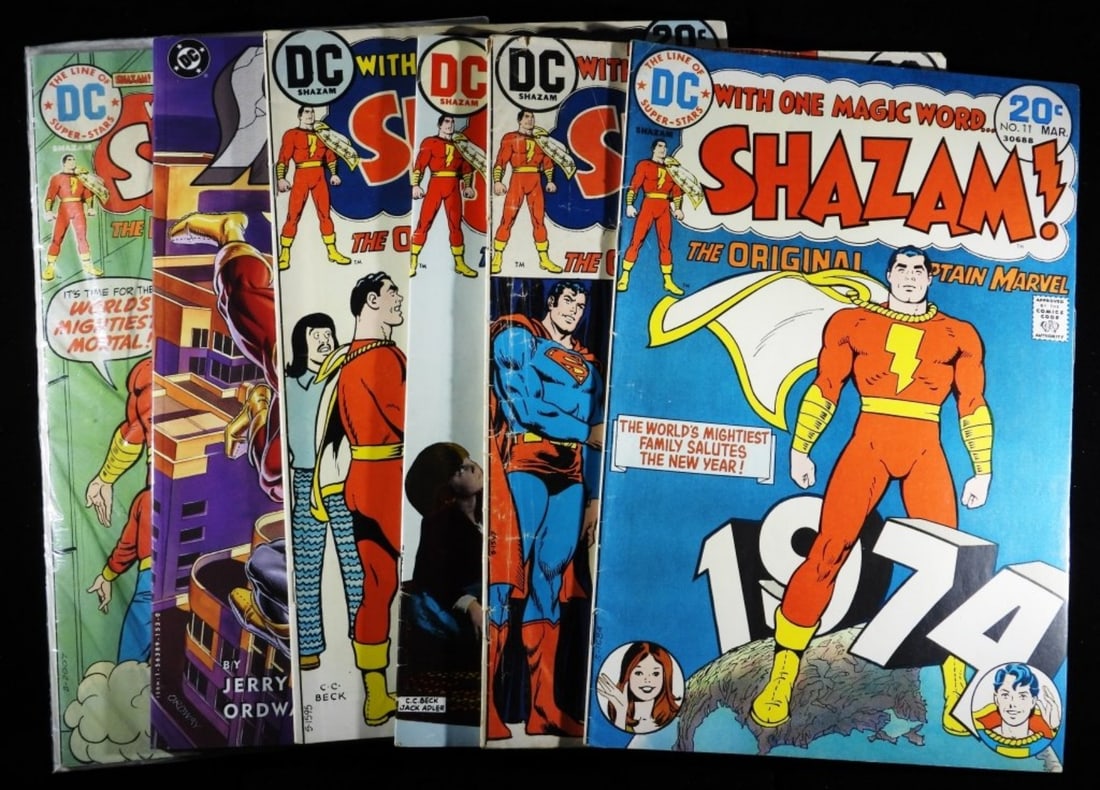 (6) Shazam Comics G-VG: Numbers: 1, 6, 7, 11, 19 & The Power Of Shazam
