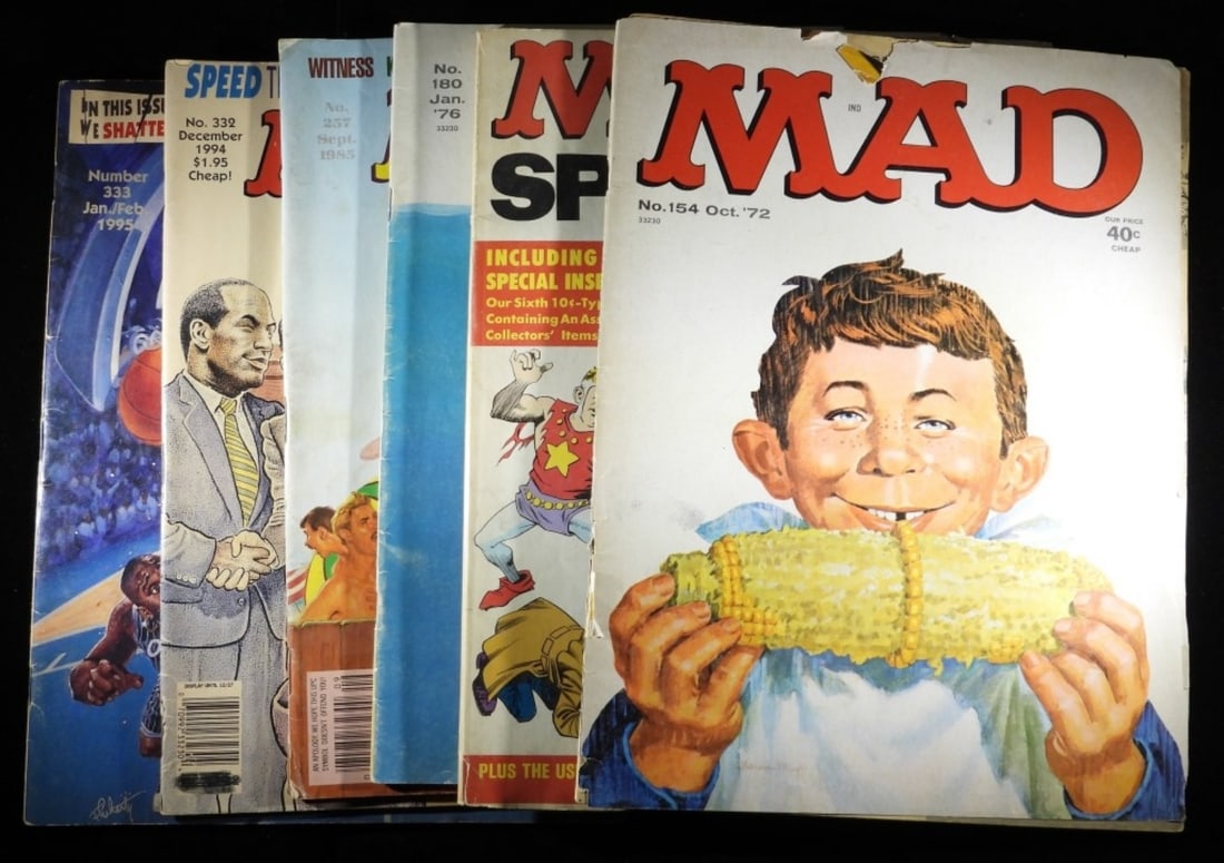 (6) Mad Magazines: #'s 154, 24, 180, 257, 332, & 333
