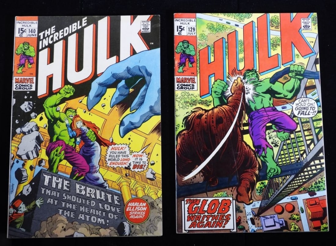 (2) Mixed Hulk Comics VG: 1) Hulk #129, 2) The Incredible Hulk #140