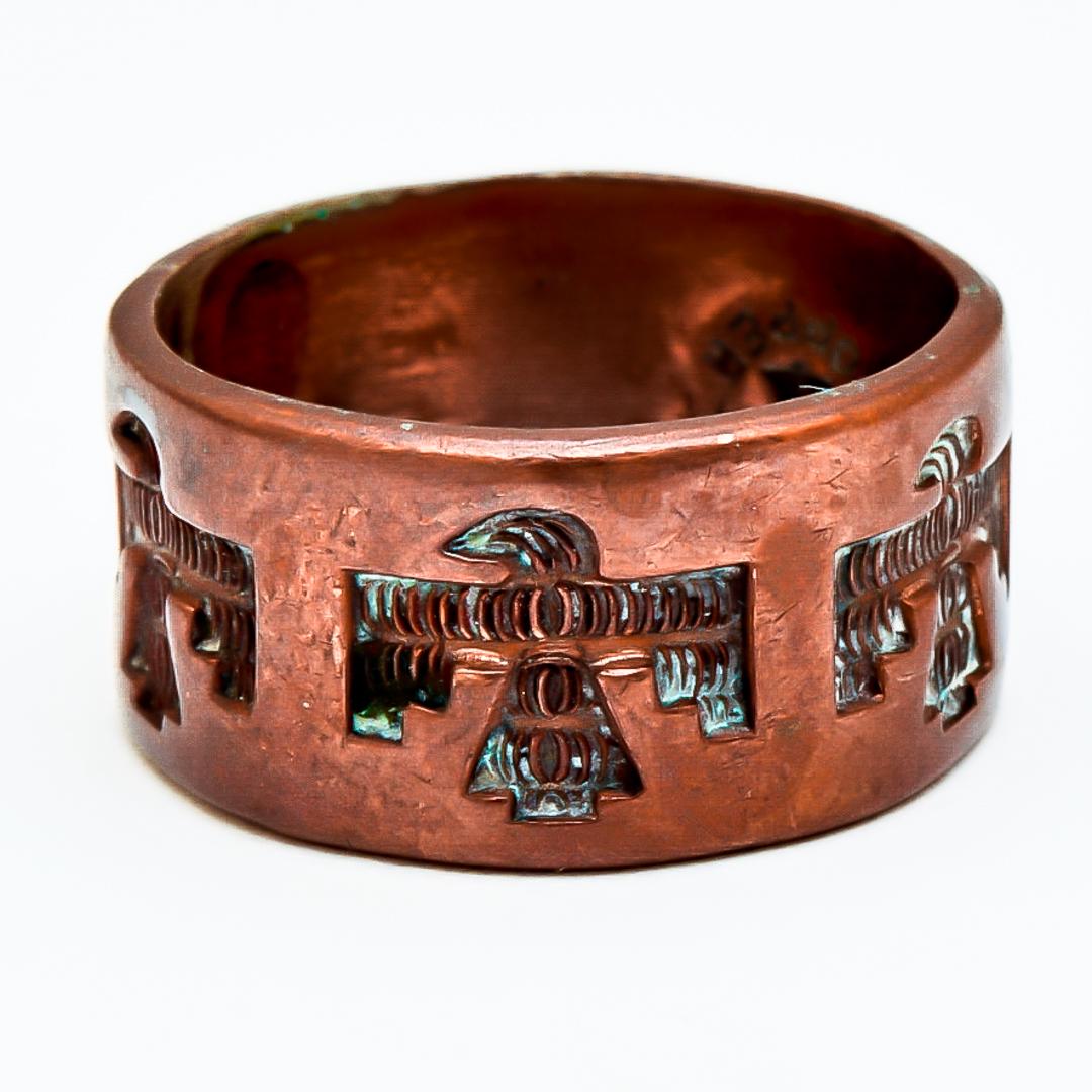 Bell Trading Post Copper Thunderbird Ring Size 6.75 (1 of 2)