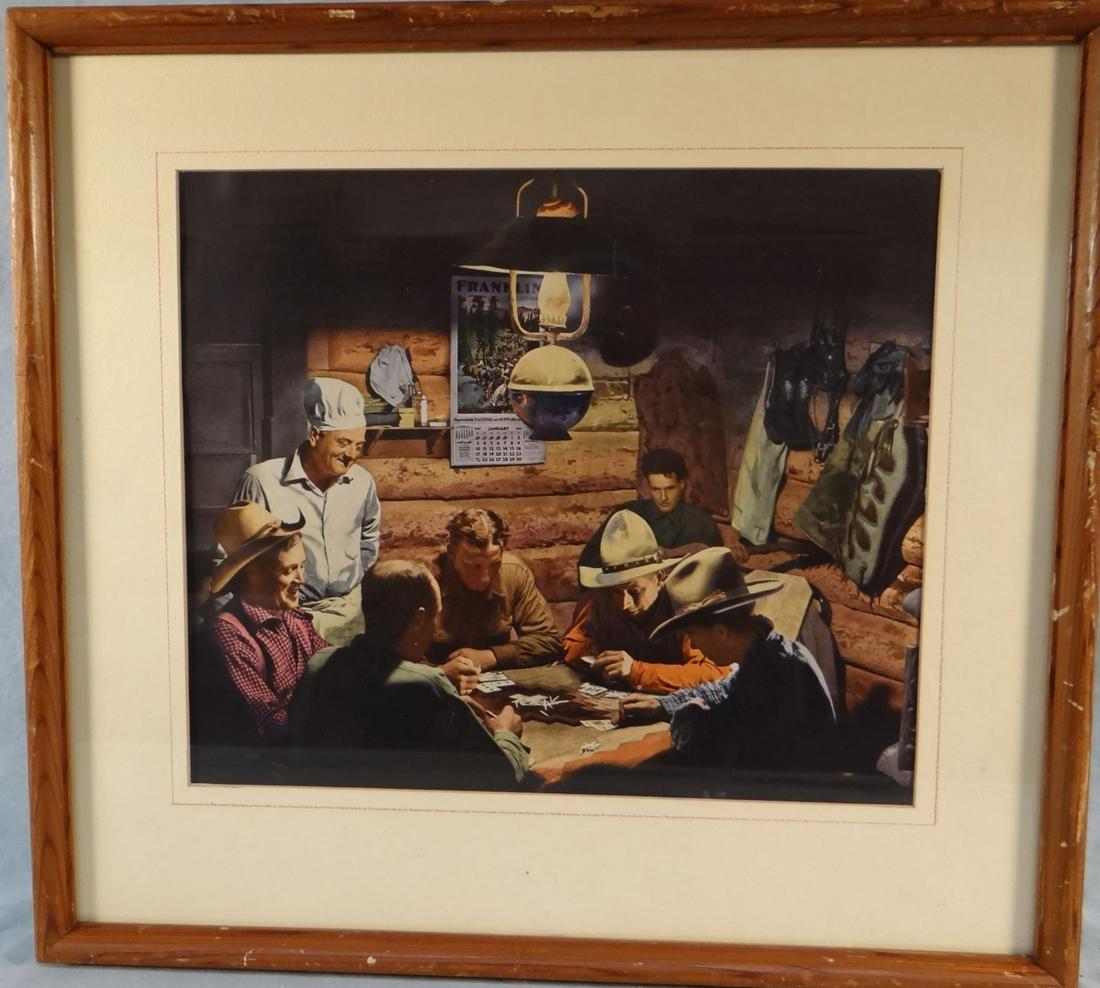 (2) Belden, Charles prints, Bunkhouse Card Game,: (2) Belden, Charles prints, Bunkhouse Card Game, colored, 18" x 24" and Hereford Cattle Drive, colored