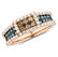 14K Rose Gold Brown & Blue Diamond Ring