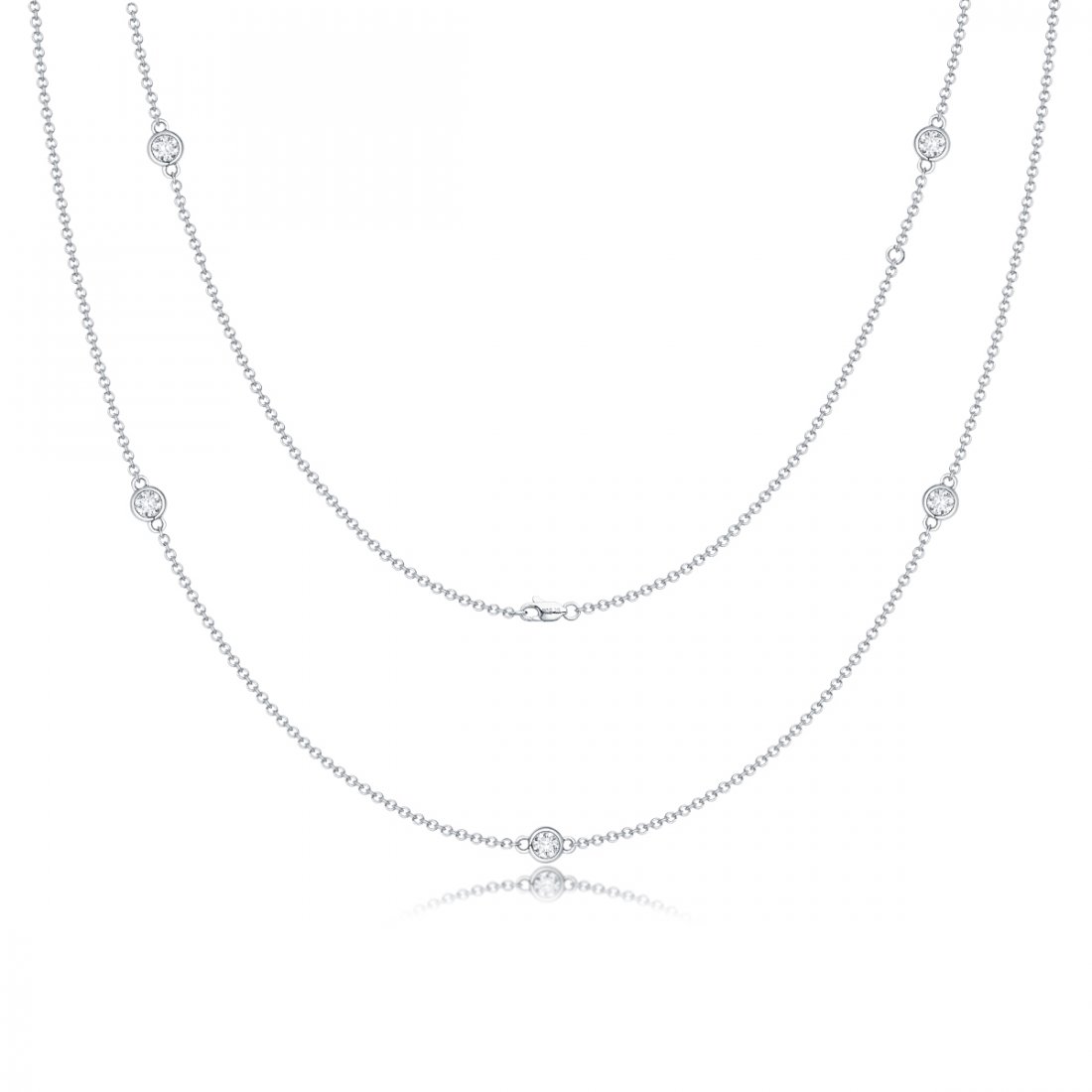 14k White Gold Diamond By Yard Necklace (1 of 1)