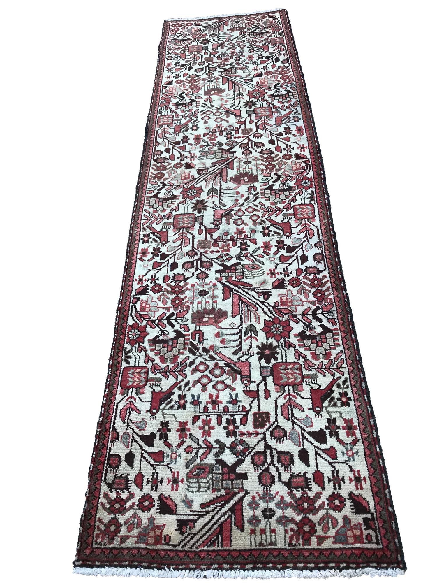 Persian Bijar 131 style rug wool pile vintage hand (1 of 4)