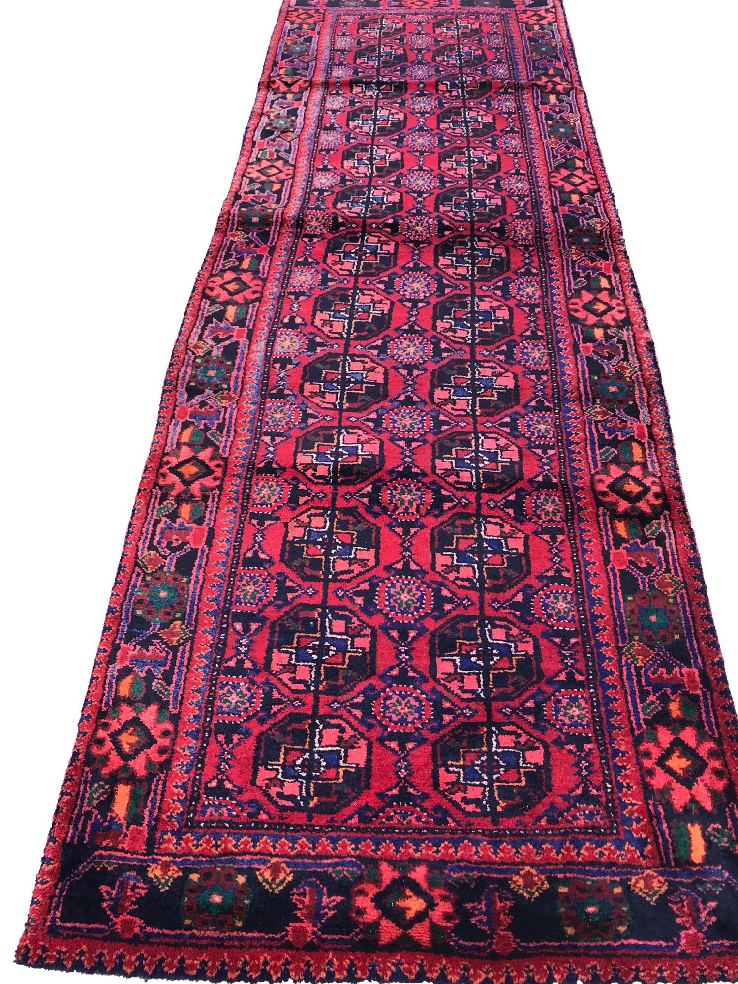 Persian hamadan 134  style rug wool pile vintage hand (1 of 5)