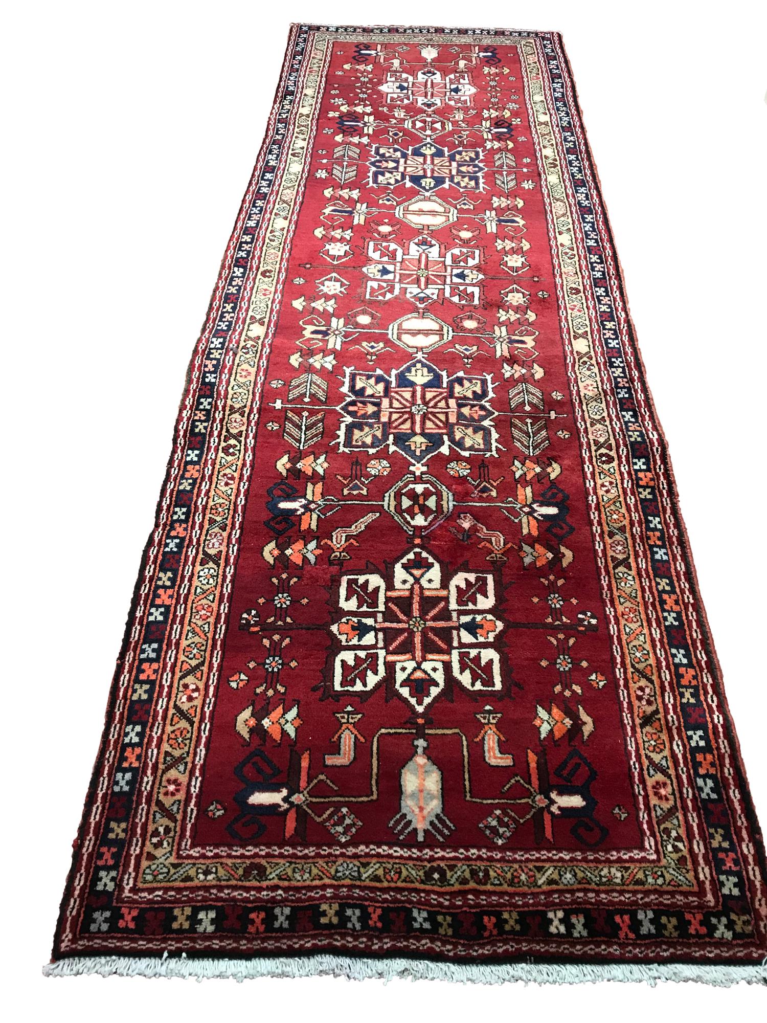 Persian  Heriz  1044 rug wool pile vintage hand knotted (1 of 5)
