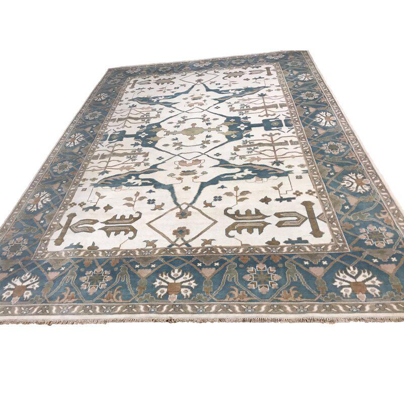 Persian oushak d101 style rug wool pile vintage hand (1 of 8)