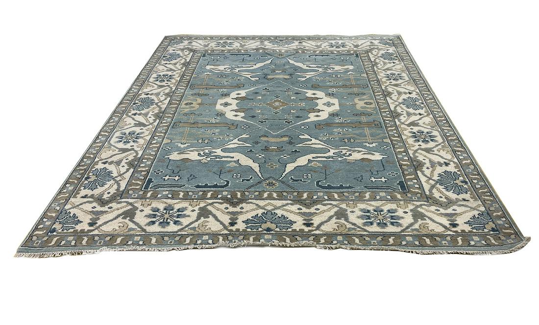 persian oushak d138 geometric  style rug wool pile (1 of 12)