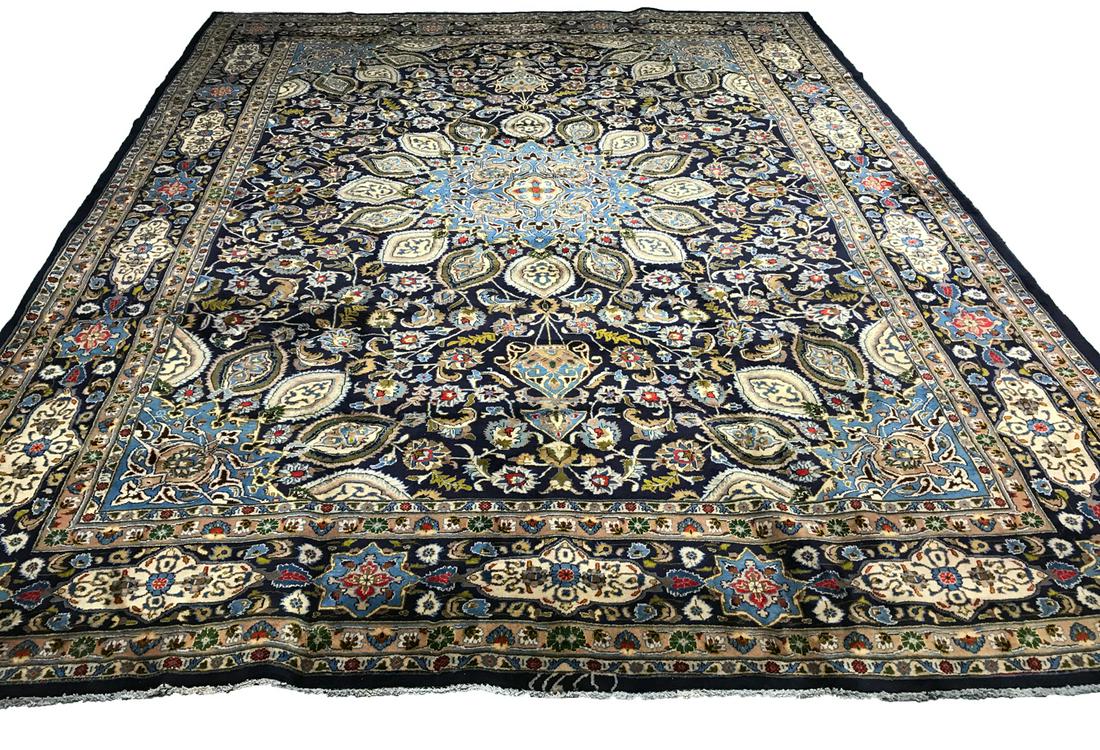 Persian kashmar 1404 style rug wool pile vintage hand (1 of 9)