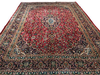 Persian  kashan 2529 rugwool pile vintage hand knotted