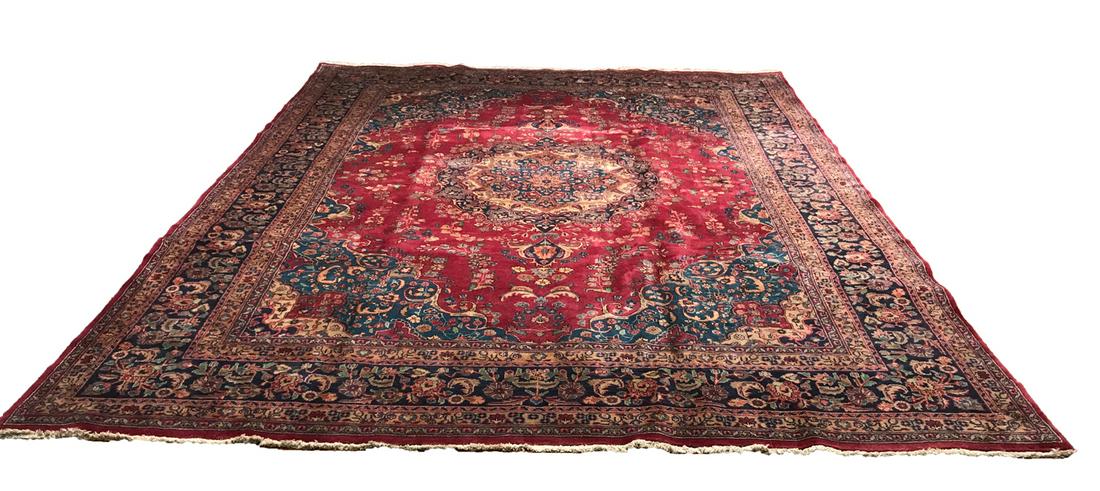 Persian mashad 8924  rug wool pile vintage hand knotted (1 of 10)