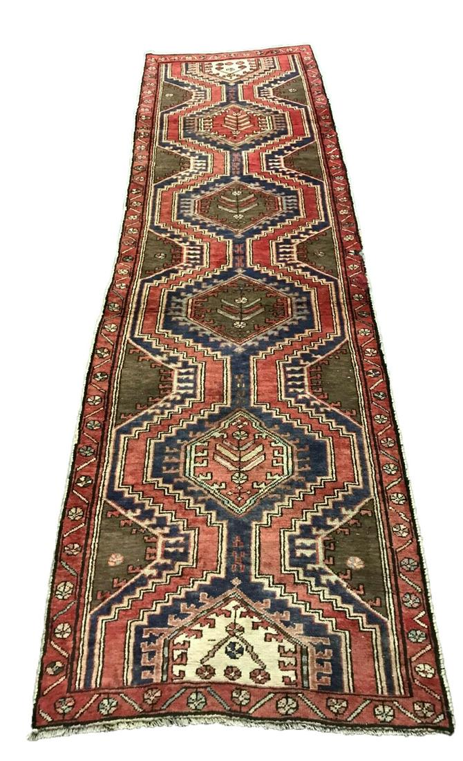 Persian kazak 1230 rug wool pile vintage hand knotted (1 of 5)