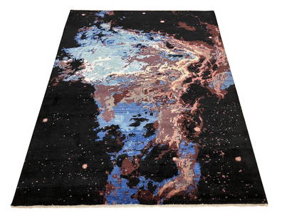 Modern M375 rug wool pile hand knotted: magnificent Wool Modern Hand knotted fine quality Modern M375 hand Knotted rug. Size 8'x10'2" perfect condition (see photo