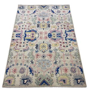 Persian Suzanie Palace Quality Arts and Crafts Design M372 wool pile hand-knotted carpet: Magnificent Wool Carpet, based on a design by William Morris, the originator of the Arts & Crafts movement in England; hand-knotted, very fine Suzanie Palace Quality rug. No. M372, Size 6'2"x9 . 