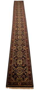 Persian style Jaipour 379 rug wool pile hand knotted: Magnificent Wool Persian Hand knotted Jaipour 379 styled rug. Size 2'6"x20'2" perfect good condition (see photos) .