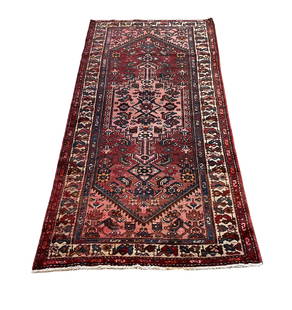 bijar 306a very fine weave style rug wool pile vintage hand knotted in: Magnificent Wool Persian Hand knotted very fine weave bijar 306a style hand Knotted in Iran rug. Size 3'3x6'5" period aproximately 1960's, very good condition (see photos) .