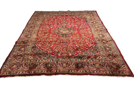 mashad 1315 very fine weave style rug wool pile vintage hand knotted in: Magnificent Wool Persian Hand knotted very fine weave mashad 1315 hand Knotted in Iran rug. Size 7'9"x10'9" Period aproximately 1960's, very good condition (see photos) .