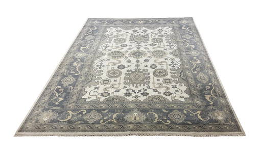 oushak m259 style rug wool pile hand knotted: magnificent Wool Persian Hand knotted Oushak m259 style hand Knotted rug. Size 9'x11'10" mint, very good condition (see photos Extremely rare colors design rug. This carpet will enhance any