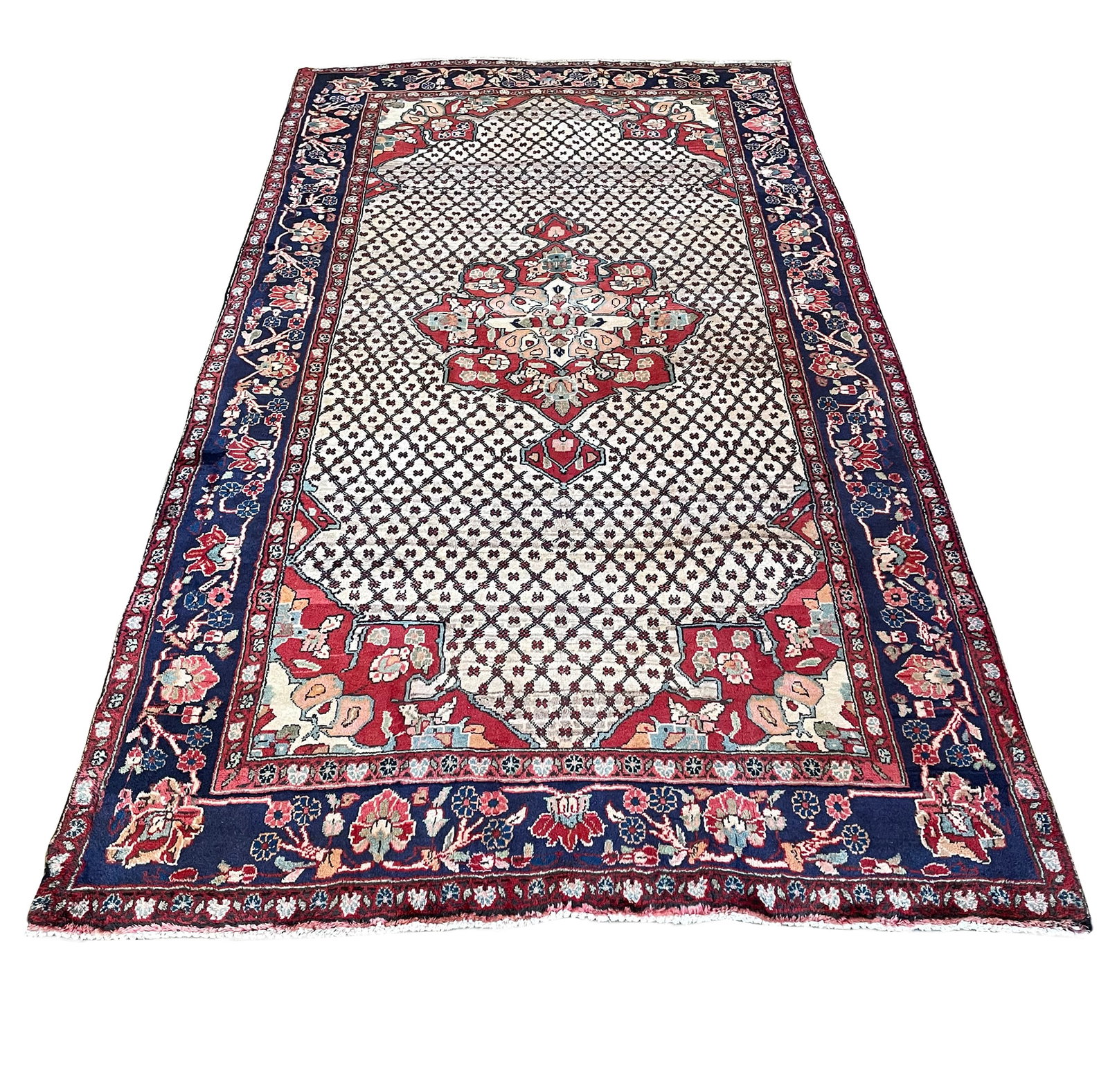 Persian Bijar 435 rug wool pile vintage hand knotted in Iran: Magnificent Wool Persian Hand knothed Bijar 435 very fine weave palace quality hand Knotted in Iran rug. Size 5'1"x9'5" perfect condition Period aproximately 1960's, very good condition (see photo