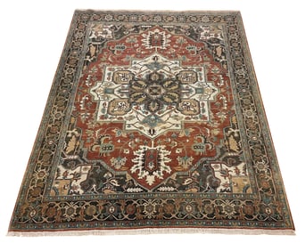 Persian palace quality very fine weave Serapi D136 rug wool pile hand knotted