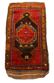 Turkish Yastik 95912 city vintage Turkish rug Rare rug wool pile hand knotted in Turkey