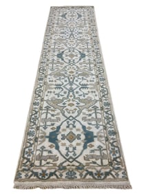 Oushak M232 style rug wool pile vintage hand knotted