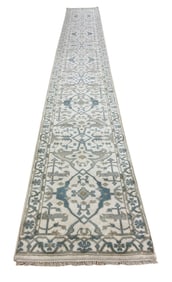 Oushak M231 style rug wool pile vintage hand knotted