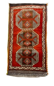 Turkish Yastik 5784 city vintage Turkish rug Rare rug wool pile hand knotted in Turkey