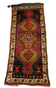 Turkish Yastik 107966 city vintage Turkish rug Rare rug wool pile hand knotted in Turkey