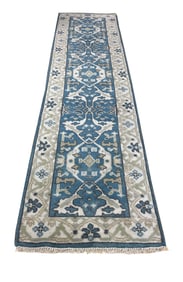 Oushak M229 style rug wool pile vintage hand knotted