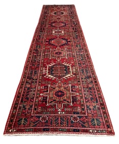 Persian Heriz 5755 rug wool pile vintage hand knotted in Iran