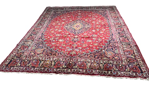 Persian Kashan 219 palace quality very fine weave   palace quality rug wool pile vintage hand