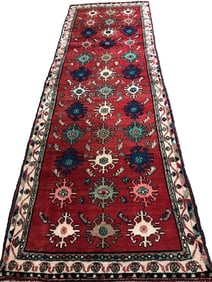 Persian Kashan MO598 rug wool pile vintage hand knotted in Iran
